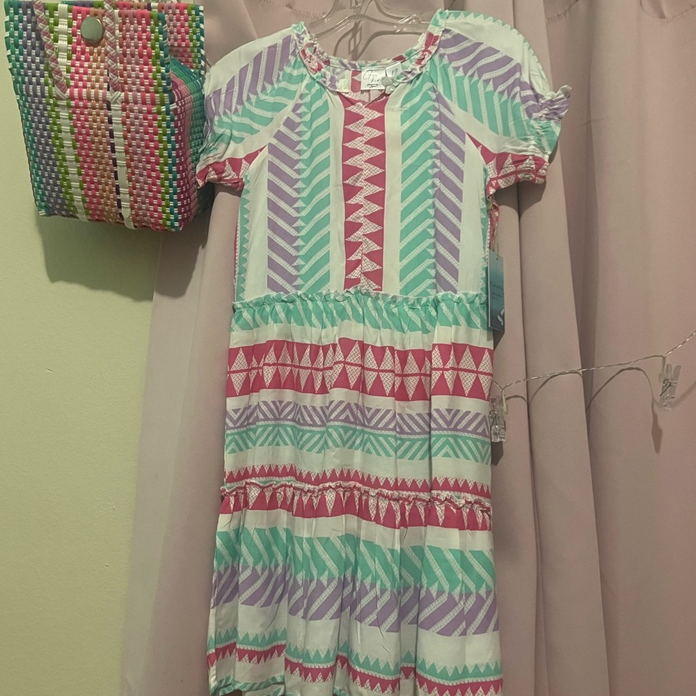 NWT Girls Coverup Dress Multi color sz 12